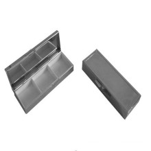 Retângulo prata metal pílula caixa (box-09)